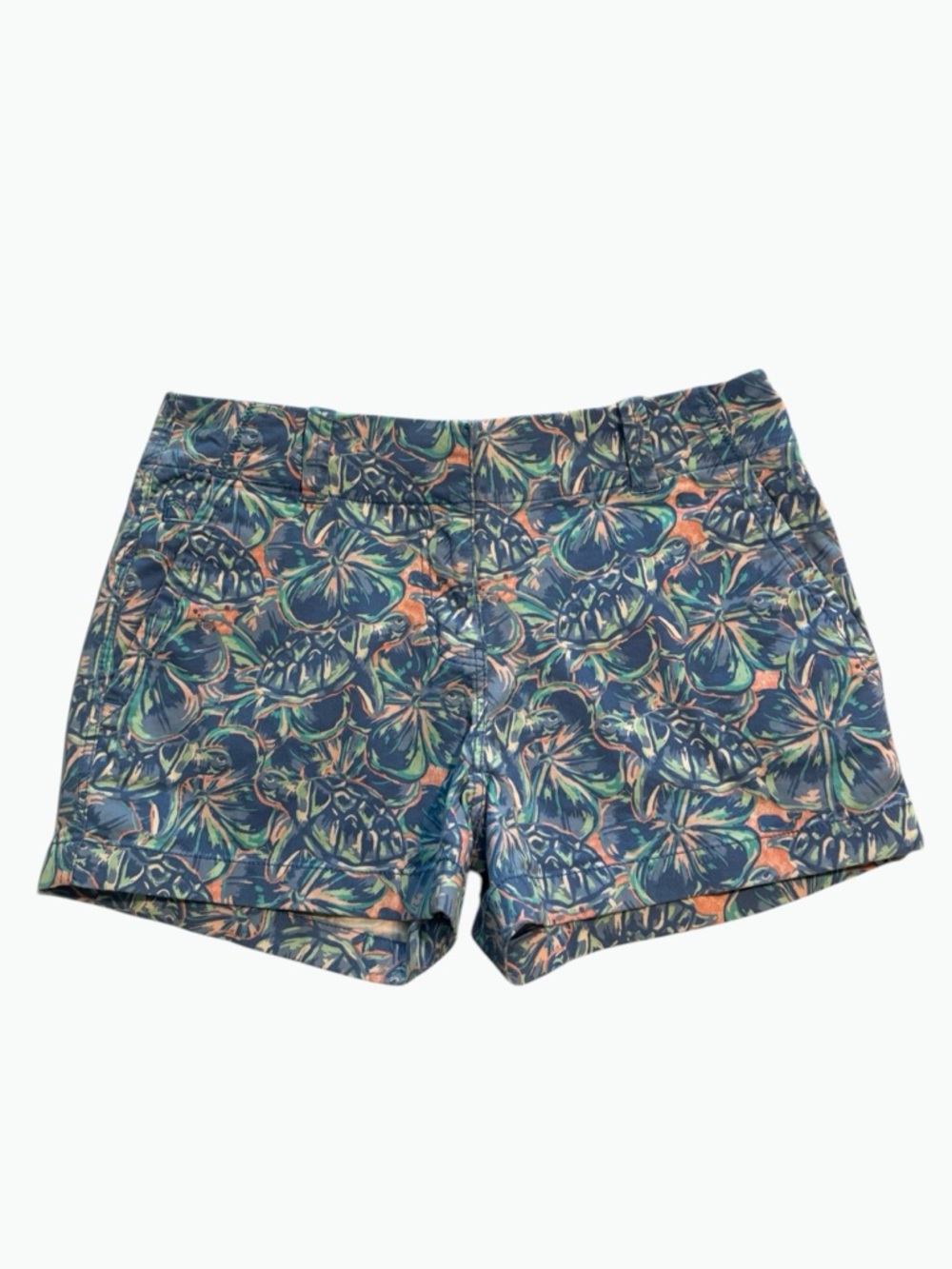 Vineyard Vines Tropical Turtle Chino Shorts - Size 0